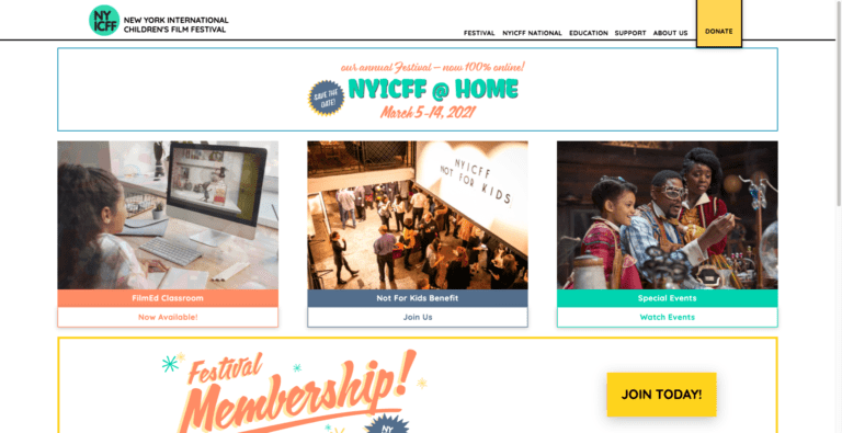 New York International Childrens Film Festival Website Design Development